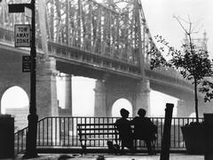 Diane Keaton and Woody Allen MANHATTAN, 1979 directed by Woody Allen (b/w photo)