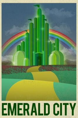 Emerald City Retro Travel Poster