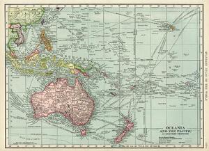 Oceania and the Pacific Vintage Map